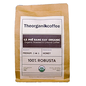 Cà phê 100% Robusta rang xay hữu cơ - 250g