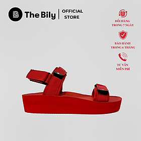 Giày Sandal Nữ The Bily 03W Quai Ngang - Màu Đỏ BL03WD