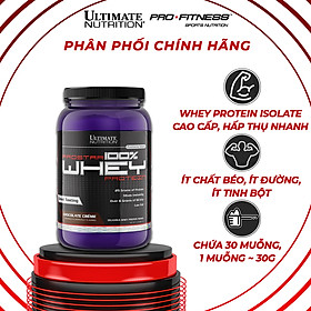 Whey Protein tăng cơ giảm mỡ Prostar 100% Ultimate Nutrition - Whey Isolate cao cấp hấp thụ protein (Hũ 907g)