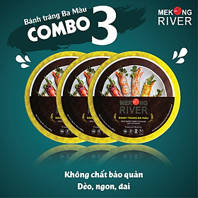 Combo 3 Túi Bánh Tráng Ba Màu MeKong River 22cm 300g