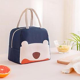 Mua Túi giữ nhiệt đựng hộp cơm hình gấu đáng yêu - túi đựng cơm có quai xách chất vải dù có lớp tráng bạc giữ nhiệt tốt