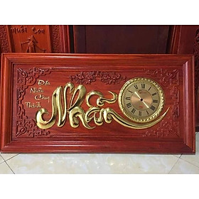 Mua Tranh đồng hồ gỗ hương chữ Nhẫn