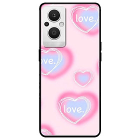 Ốp lưng cho Oppo Reno 2Z - 2F - Reno 6Z - Reno 7Z 5G - 8Z 5G - Reno 8T 4G - Reno 8T 5G - Hoạ Tiết Love Hồng - Hàng Chính Hãng