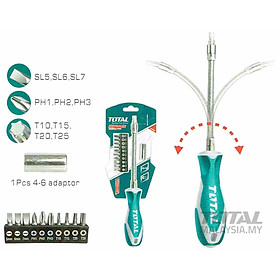 BỘ 12 TUA VÍT THAY ĐỔI TRỤC LINH HOẠT TOTAL THT250FL1206 - HÀNG CHÍNH HÃNG