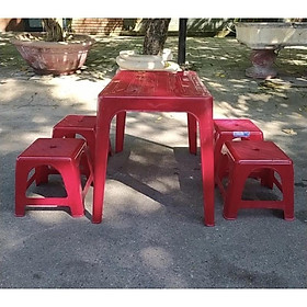 Mua Bàn nhựa vuông quán nước 64x41x51 màu đỏ