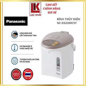 Mua Bình Thủy Điện Panasonic NC-EG2200CSY - Xuất xứ Thái Lan - Dung tích 2.2L - Công suất 700W - Ruột bình phủ carbon hạt nổi - Chức năng hẹn giờ và tẩy cặn - Bảo Hành 12 Tháng - Hàng Chính Hãng