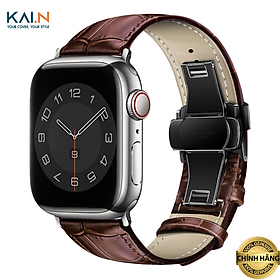 Mua Dây da bò Kai.N Bamboo Leather cho Apple Watch Ultra 2 / 1  Apple Watch Series 9-1/SE/SE 2022  chống nước  khoá thép_ Hàng chính hãng