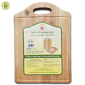 Mua Thớt Gỗ Cao Su Hình Chữ Nhật CA385 ( 38.5 x 26.5 x 2 cm ) - Đồ Dùng Nhà Bếp Thương Hiệu Trường Sơn