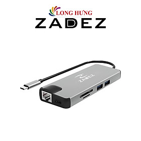 Cổng chuyển đổi 8-in-1 Zadez USB-C Adapter ZAH-518 - Hàng chính hãng