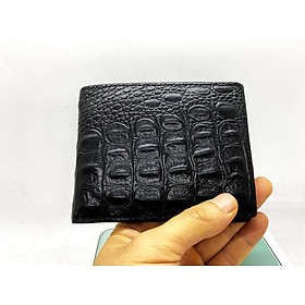 VÍ DA NAM CAO CẤP ÉP VÂN CÁ SẤU ĐEN VN12-6/20