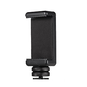 Adjustable Phone Holder Smartphone Clip + Cold Shoe Mount Adapter with 1/4 Inch Screw