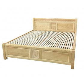 Giường ngủ gỗ sồi nga 1m6 kiểu hoa sen