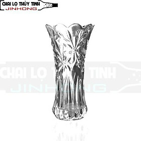 Mua Bình bông lọ hoa thủy tinh cao 20CM TRẮNG TRONG họa tiết ngẫu nhiên
