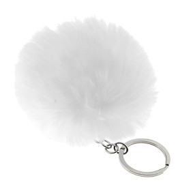 Trendy Charm Soft Fau Rabbit Fur Pom Pom  Key Chains Jewelry