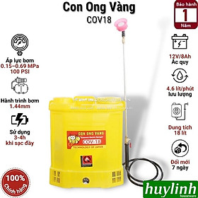 Bình xịt điện phun thuốc trừ sâu Con Ong Vàng 18 lít (COV18) - 12V/8Ah - Thương hiệu Oshima