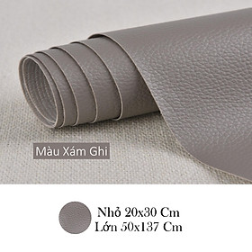 Miếng dán vải da PU - Miếng vải da dán sofa, quần á, giày dép, các đồ vật có bề mặt da - Màu xám nhạt - Màu đỏ mận - Màu nâu sẫm - Màu đen - Màu kaki - Màu be - Màu cafe - Kích thước 20x30cm - Kích thước 50x137cm