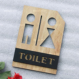 Bảng gỗ toilet trang trí decor cửa nhà vệ sinh chỉ dẫn cho khách hàng