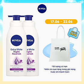 Bộ đôi Sữa Dưỡng Thể Trắng Da Nivea Ban Đêm (400mlx2) - 88126