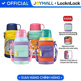Mua Bình giữ nhiệt trẻ em 550ml LocknLock LHC1475  Hàng chính hãng  họa tiết dễ thương  2 nắp  kèm túi quai xách - JoyMall