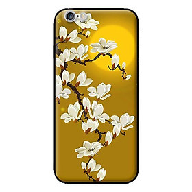 Ốp in cho iphone 6s plus hoa trắng nền vàng - hàng chính hãng