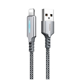Dây Cáp sạc Lightning Cho iPhone iPad Tự Ngắt Thông Minh Khi Sạc Đầy Remax RC-123i, Dây Dù Siêu Bền Chống Rối, Hỗ Trợ Truyền Dữ Liệu & Sạc Nhanh 2.4A, Có Đèn Led Sáng - Hàng Chính Hãng