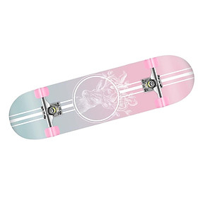 Complete Skateboard Double Kick PU Wheel Wooden Deck Cruiser for Beginners Kids Women Man