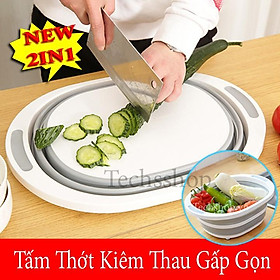 Mua Thau Nhựa Gấp Gọn Kiêm Tấm Thớt Cắt Rau Củ Quả Trong Nhà Bếp - Loại Dày