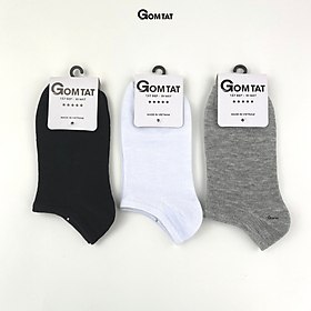 Combo 10 Đôi Tất Trơn Cổ Ngắn Nam Nữ GOMTAT, Vớ Cổ Ngắn Unisex Trơn Màu Vải Cotton Chuẩn Xuất Nhật - VOTRON-VNXK-CB10