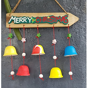 Hình ảnh Bảng trang trí, bảng chuông Merry Christmas dùng để trang trí, decor không gian tiệc Giáng sinh, Noel, hàng handmade. Giao từ HCM