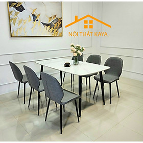 Mua Bộ Bàn Mặt Đá Ceramic Chân Neva 6 Ghế Nhập Khẩu (160cm x 90cm x 75cm) KY-GH19