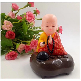 Mua Tượng Chú Tiểu Gõ Mõ Sài Bằng Điện đầu gật gù-USB- Phật Giáo-Vật Phẩm Phong Thuỷ Thờ Cúng-trang trí trên ôtô. 