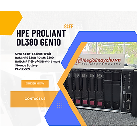 Mua Máy chủ HPE ProLiant DL380 Gen10 - 8SFF _ Hàng chính hãng