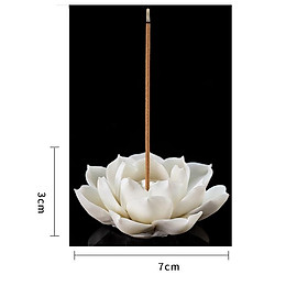 Hoa gốm cắm nhang - Đốt trầm hoa trà trắng dễ thương