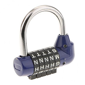 2X Zinc Alloy 5 Dial Letters Combination Padlock Code Password Lock Blue