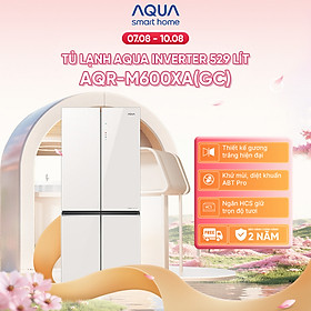 Tủ lạnh Aqua Inverter 529L AQR-M600XA(GC) - Mặt gương trắng - Bảo hành 2 năm - Freeship toàn quốc - Hàng chính hãng
