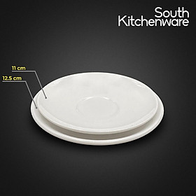 Dĩa lót tách 11cm, 12.5cm Daisy Lys Trắng Ngà sứ tráng men cao cấp Minh Long