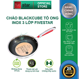 Mua Chảo chống dính Blackcube tổ ong cao cấp Fivestar Plus 3 lớp đúc liền 24cm quai silicon