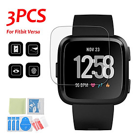 For Fitbit Versa Classic Buckle Strap Stainless Steel Wrist Band Watch with Film