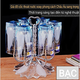 Mua GIÁ ĐỠ ÚP LY CỐC INOX & THỦY TINH PHA LÊ LUXURY THOÁT NƯỚC XOAY  PHONG CÁCH CHÂU ÂU SANG TRỌNG