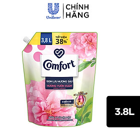 Nước Xả Vải Comfort Giữ Màu & Bền Vải Một Lần Xả Hương Vườn Xuân túi 3.8L