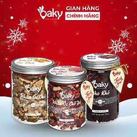 Quà Tặng Oaky - Combo Hạt Dinh Dưỡng Cao Cấp Nhân Óc Chó Vàng, Nhân Óc Chó Đỏ, Nho Khô - Tặng Túi Giấy Sang Trọng