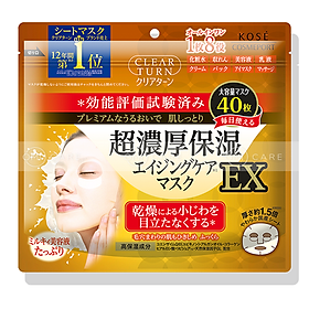 Mặt nạ siêu dưỡng ẩm và chống lão hóa da ex CLEAR TURN (40 miếng/túi)