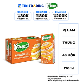 Thùng 48 Hộp Sữa Chua Lên Men Tự Nhiên Yomost Vị Cam (170ml/Hộp)