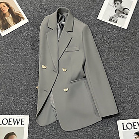 Áo khoác nữ áo khoác blazer nữ MÀU GHI XÁM MẪU MỚI NHẤT 2 lớp và có đệm vai