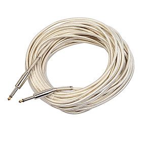 20m Gold 1/4'' Jack 6.35mm Mono Male to Male Audio Cable for Electric Guitar