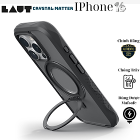 Ốp lưng trong suốt sạc từ tính dành cho iPhone 16 Promax/ 16 Pro LAUT Laut Crystal Matter, có chân đế, chính hãng Đức_ Hàng chính hãng