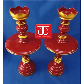 Mua ĐÔI CHÂN NẾN GỖ SƠN SON THẾP VÀNG CAO 53CM