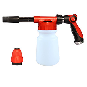Car Wash Foam Gun with 1L Transparent Bottle Spray Nozzle Connector Foam Sprayer for Home, Garden, Car Washing
