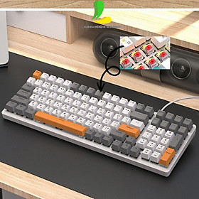 Bàn phím cơ ZIYOULANG K3 cao cấp - Phím cơ gaming 100 phím trục cơ, Led ấn tượng với 16,5 triệu màu 10 chế độ - Hàng nhập khẩu
