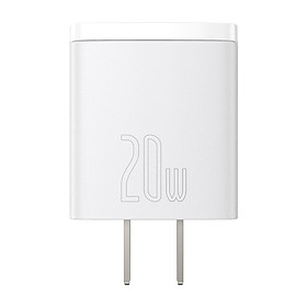 Củ sạc nhanh PD 20W Baseus Compact Quick Charger chuôi dẹt 1 cổng Usb và Type-C - Hàng chính hãng